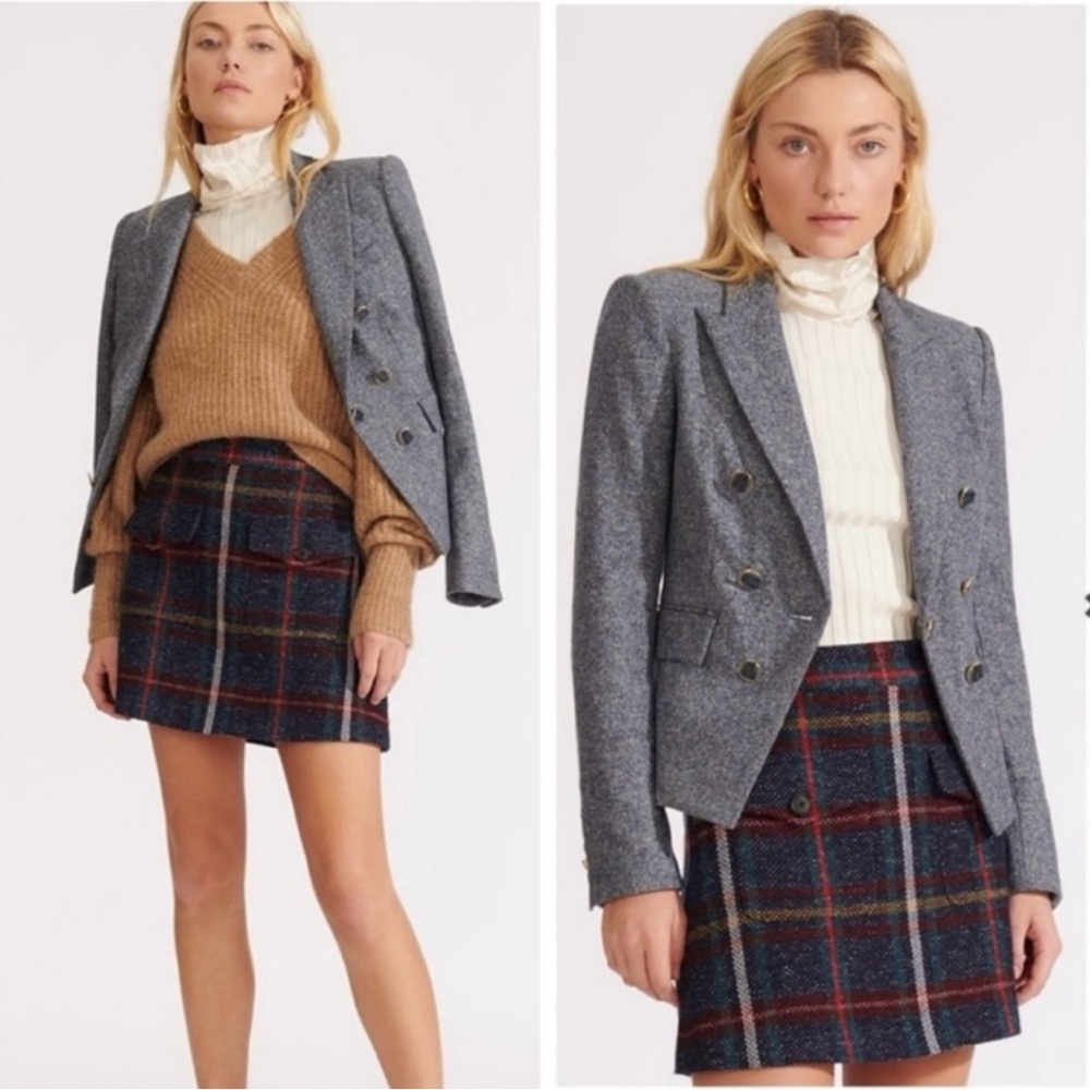 Veronica Beard Diego Wool Blend Dickey Blazer Jacket Blue Size 6